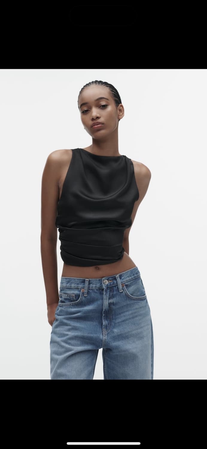 🖤 자라(Zara) 새틴 홀터넥탑 상품이미지1