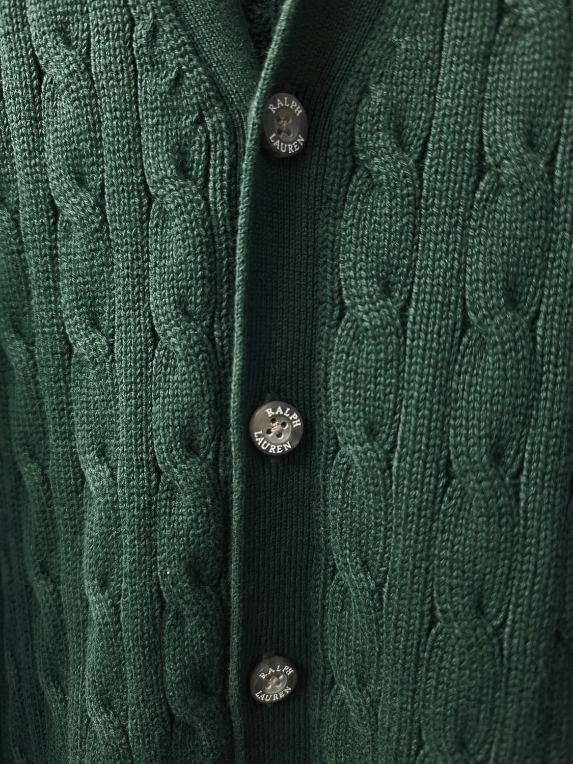 폴로 꽈배기 니트 가디건 QR신형 다크그린 상품이미지4