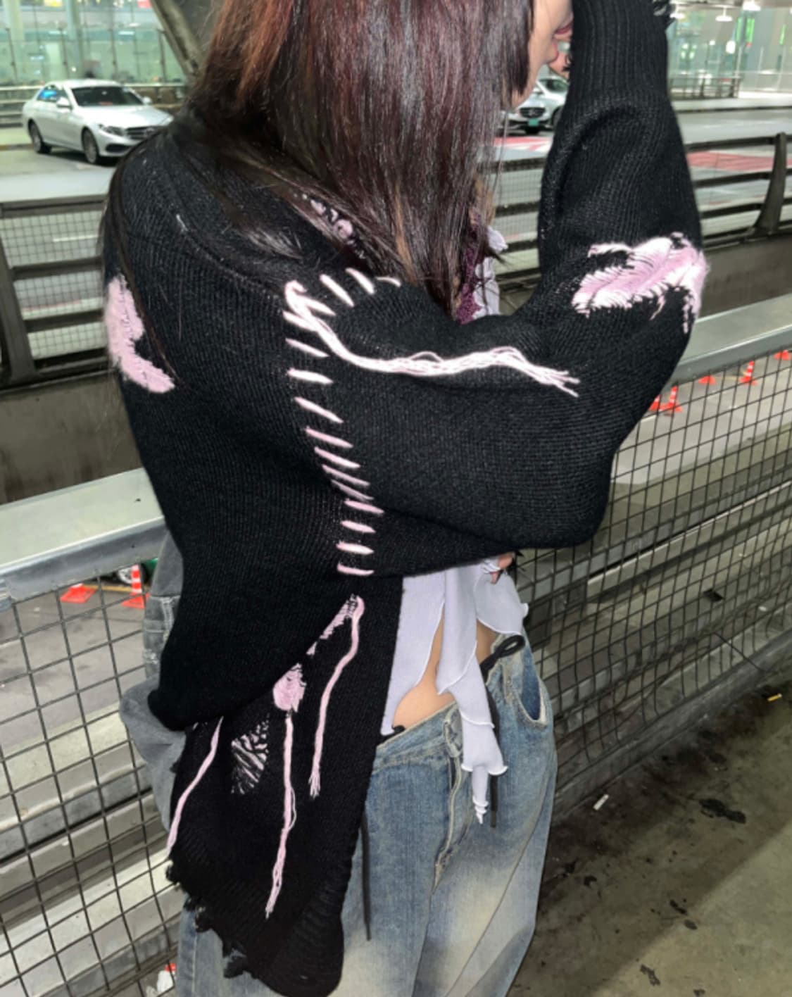 김아홉 그런지 나비 태슬 가디건 + 나시 세트  상품이미지1