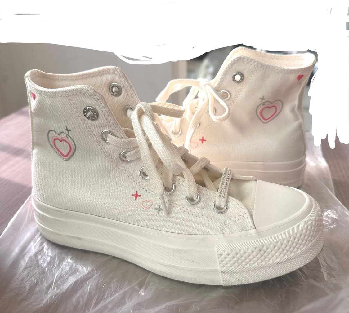 (225)컨버스 척테일러 올스타 리프트 하이 하트 스니커즈 플랫폼 상품이미지2