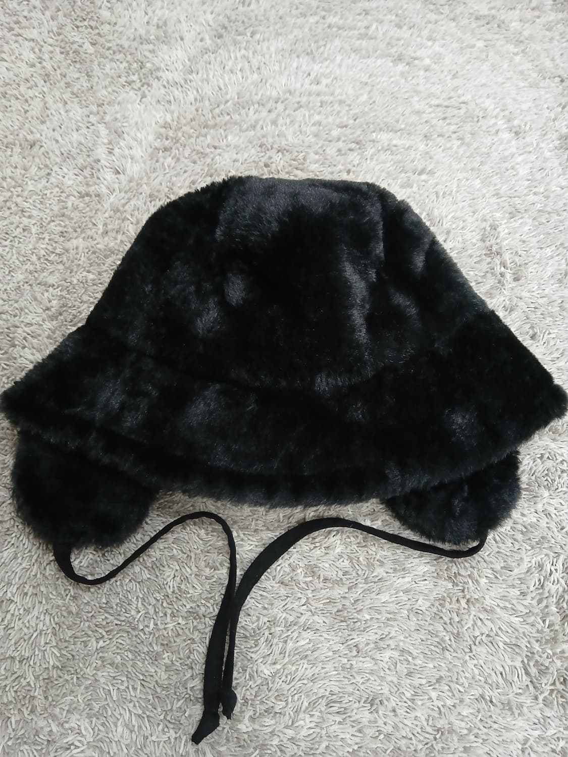 풀란미아 Fur 귀돌이털모자 블랙 버킷햇 새제품 상품이미지3