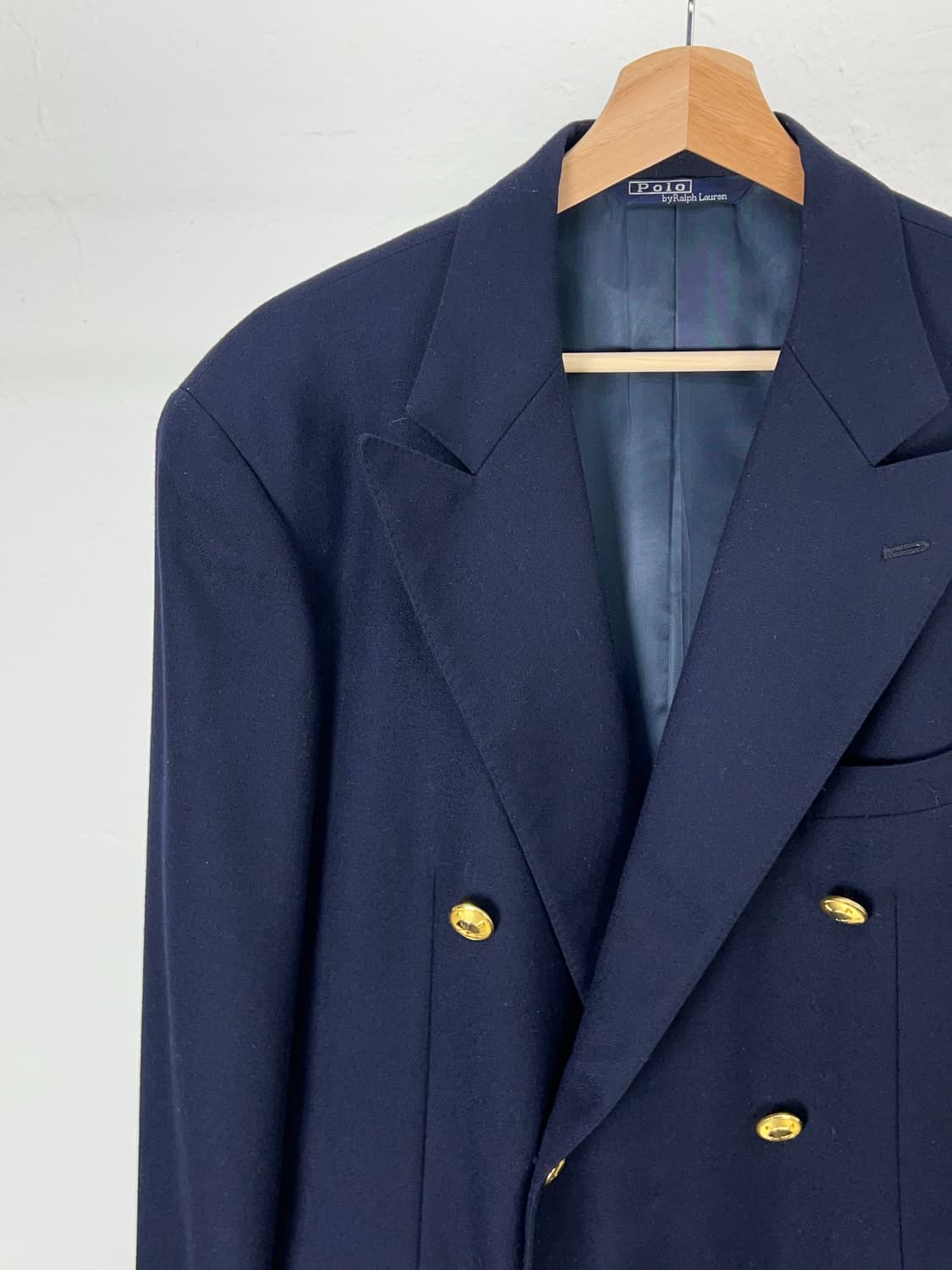 폴로 랄프로렌 네이비 숄 패드 금장 더블 브레스티드  2b 블레이저 상품이미지2