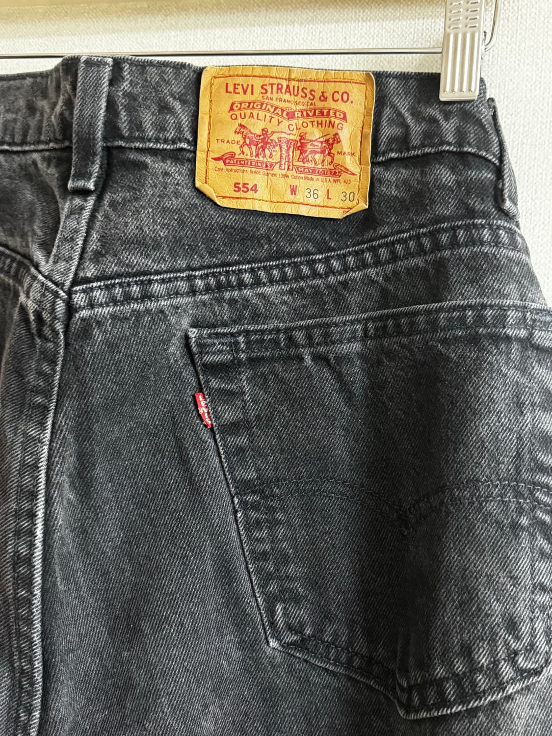 90s LEVIS 554 리바이스 흑청 데님 청바지 34 상품이미지1