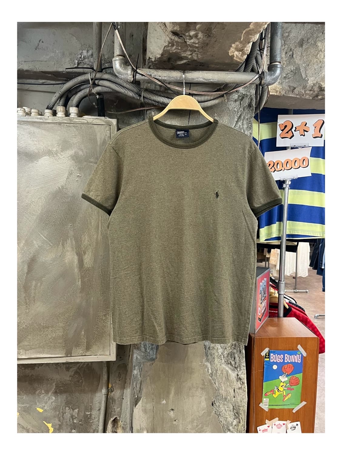 폴로 랄프로렌 라운드넥 반팔티 카키 M #csz3830 상품이미지1