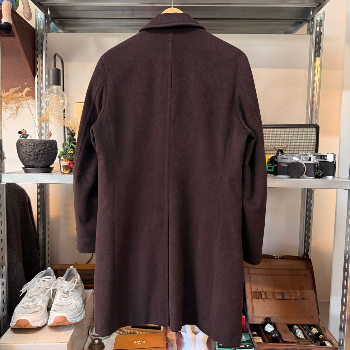 타케오 키쿠치 일본 디자이너 퍼플 버건디 앙고라 캐시미어 혼방 코트 상품이미지4