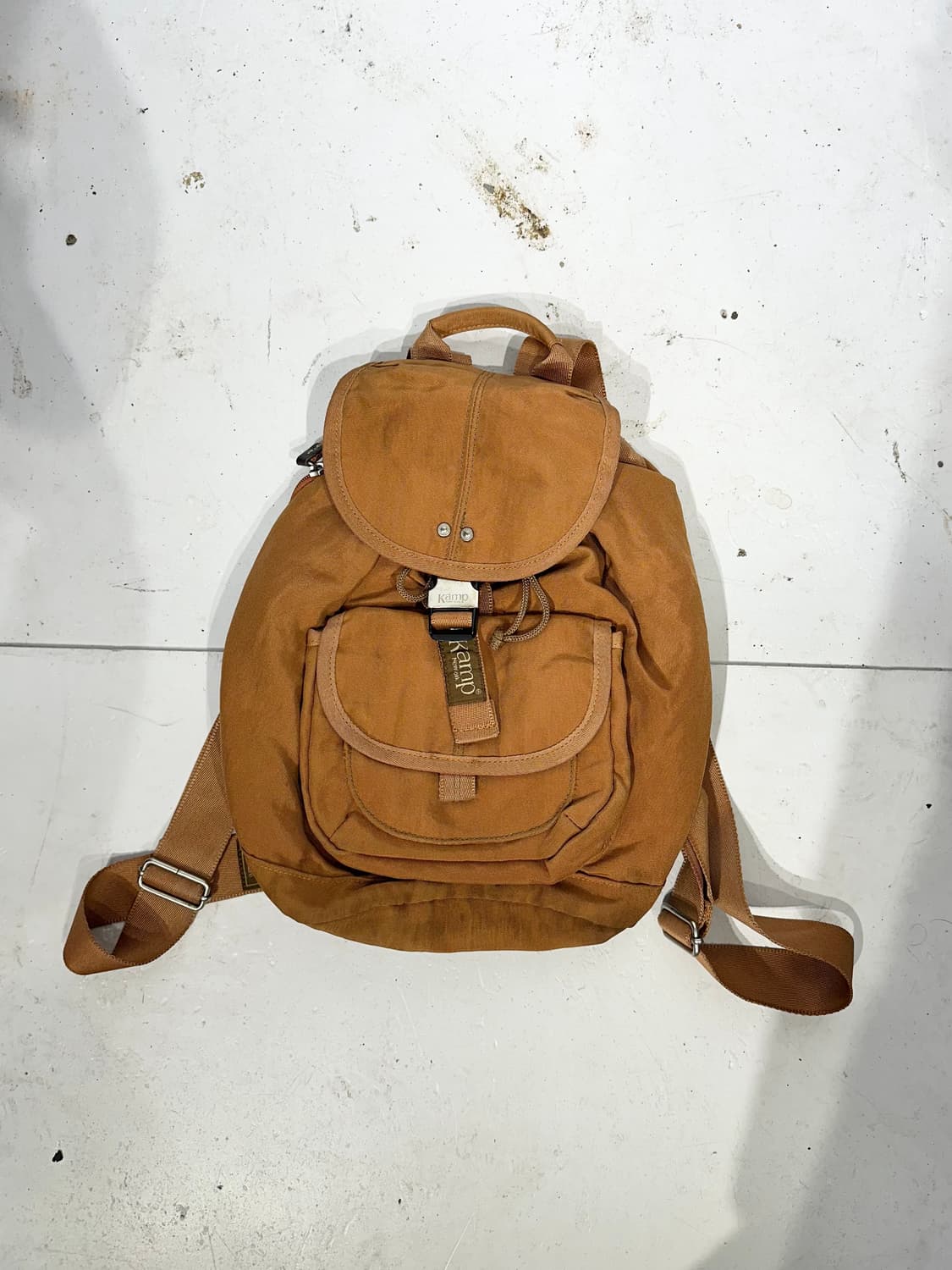 빈티지 Kamp 베이지 미니 y2k 키치 백팩 복조리 가방 상품이미지4