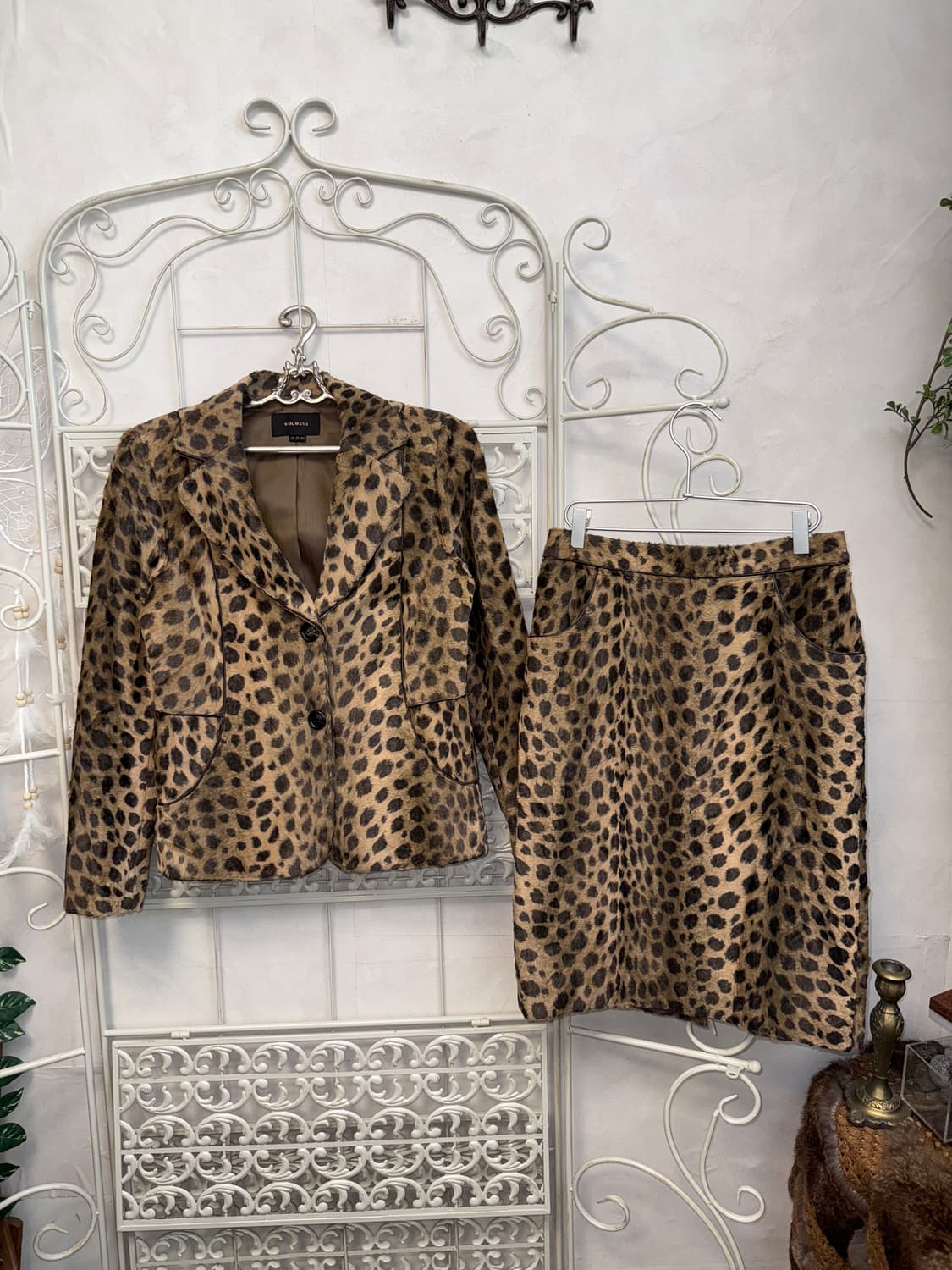 Brown leopard fur jk/sk setup 상품이미지1