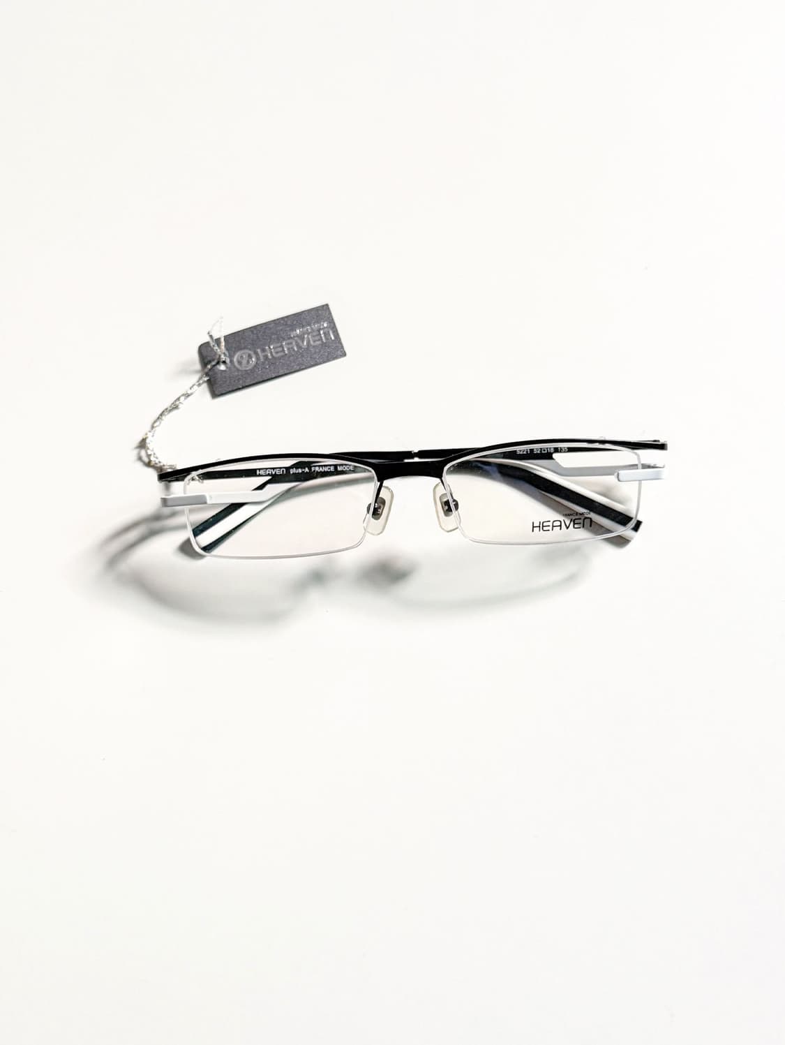 HEAVEN 메탈 스퀘어 반무테 프레임 빈티지 안경 상품이미지1