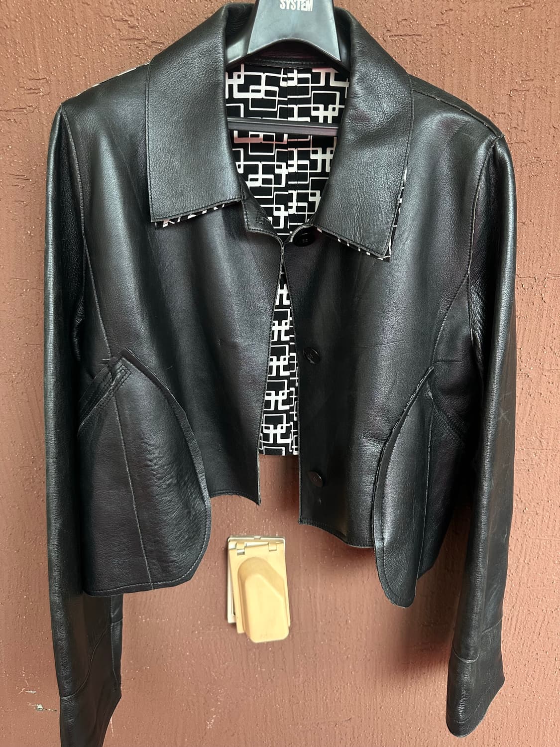 croped leather jacket 상품이미지4