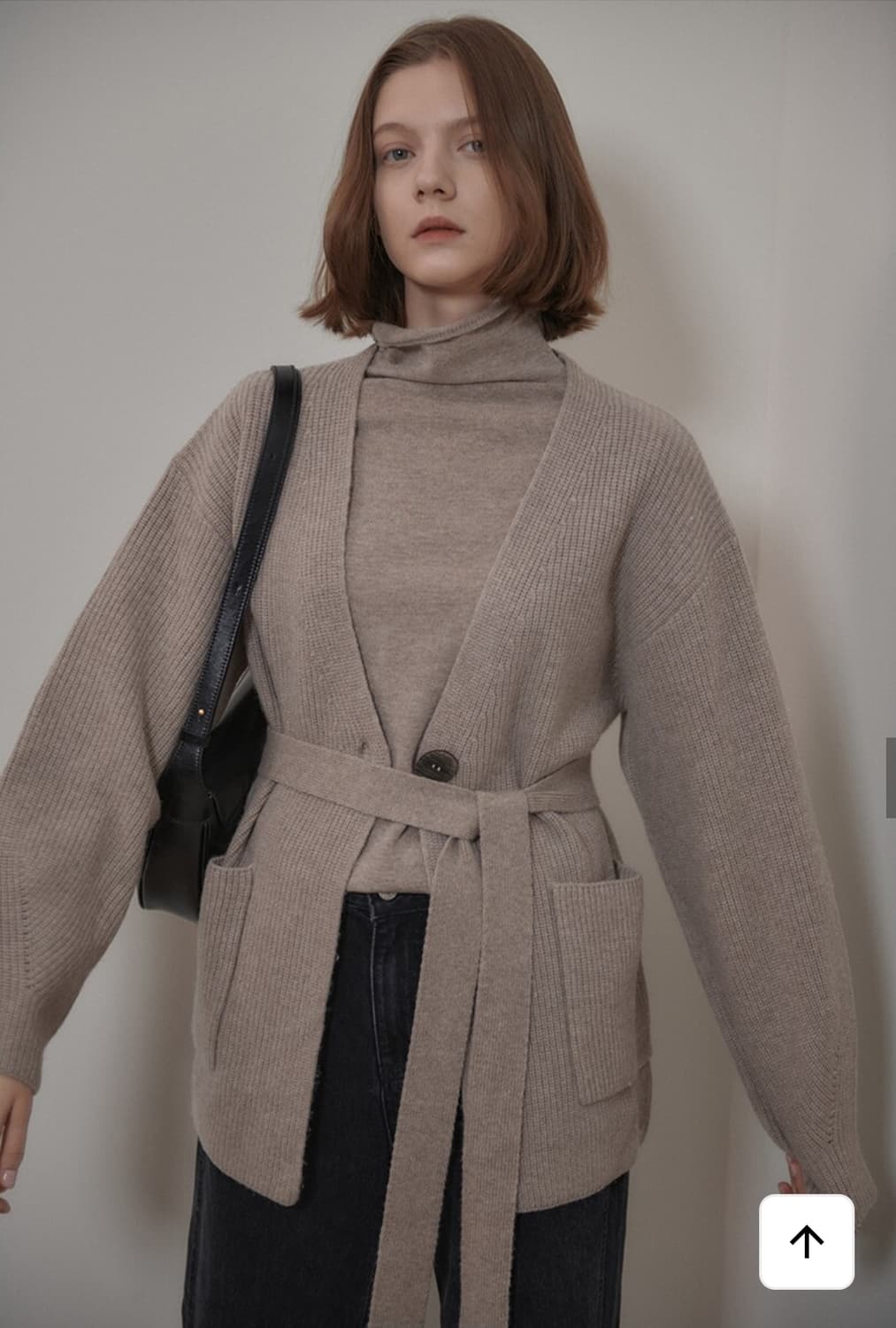 루에브르 캐시미어 벨티드 니트 가디건 상품이미지2