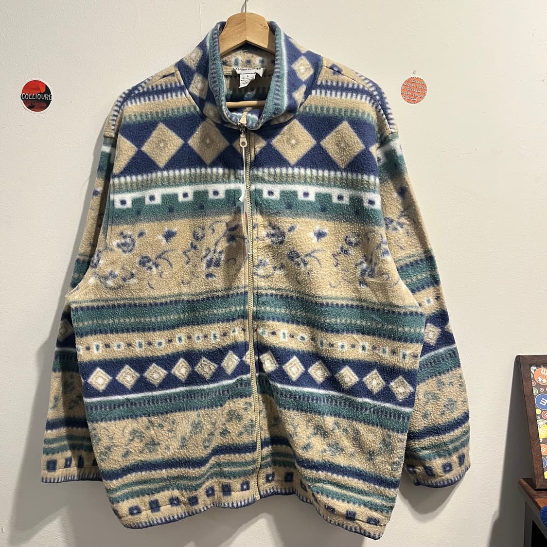 빈티지 패턴 울 집업 자켓 상품이미지1