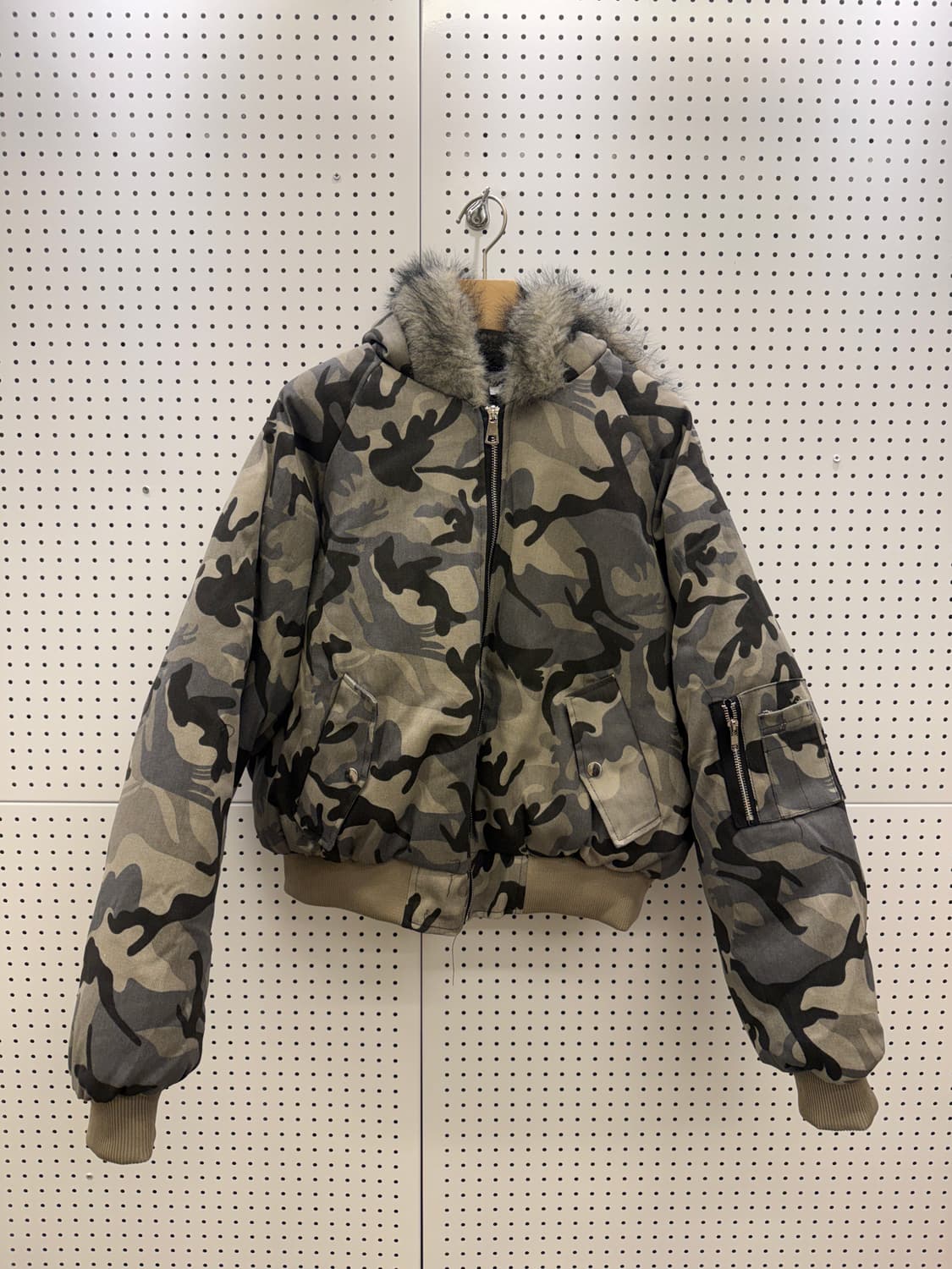 빈티지 카모 퍼 봄버 자켓 U682 상품이미지3