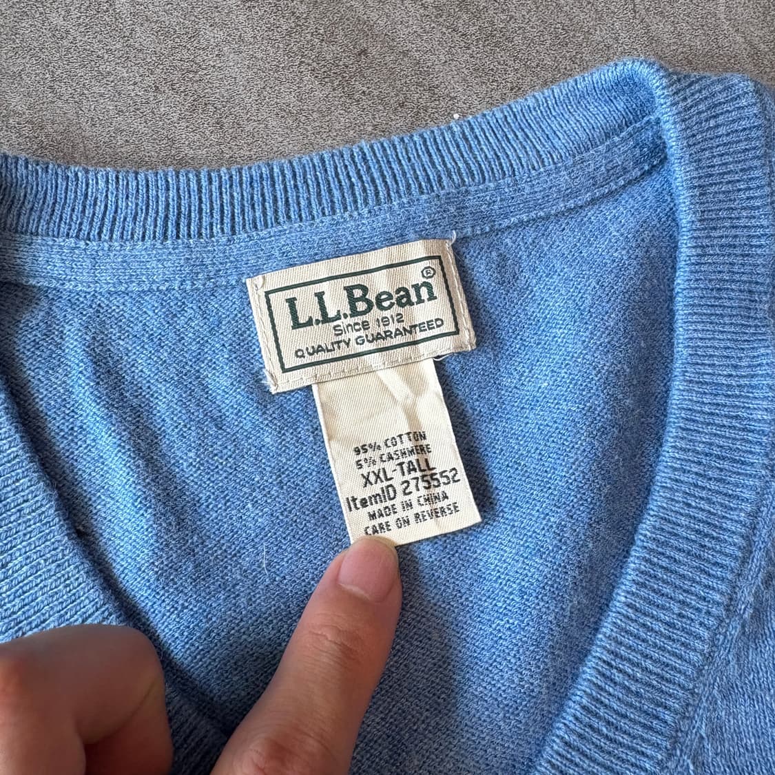 L.L.bean 정품 엘엘빈 블루 코튼 니트 상품이미지5