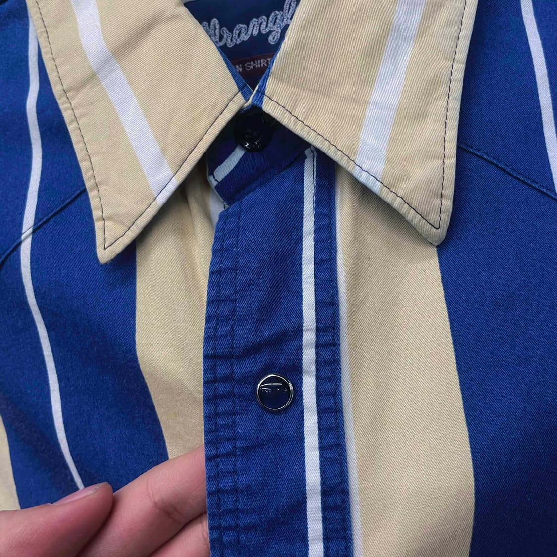 90s 랭글러 펄 스냅 멀티 스트라이프 패턴 웨스턴 셔츠 N507 상품이미지6