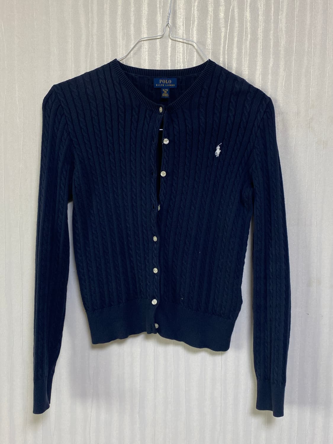 키즈 폴로 랄프로렌 꽈배기 가디건 네이비 상품이미지1