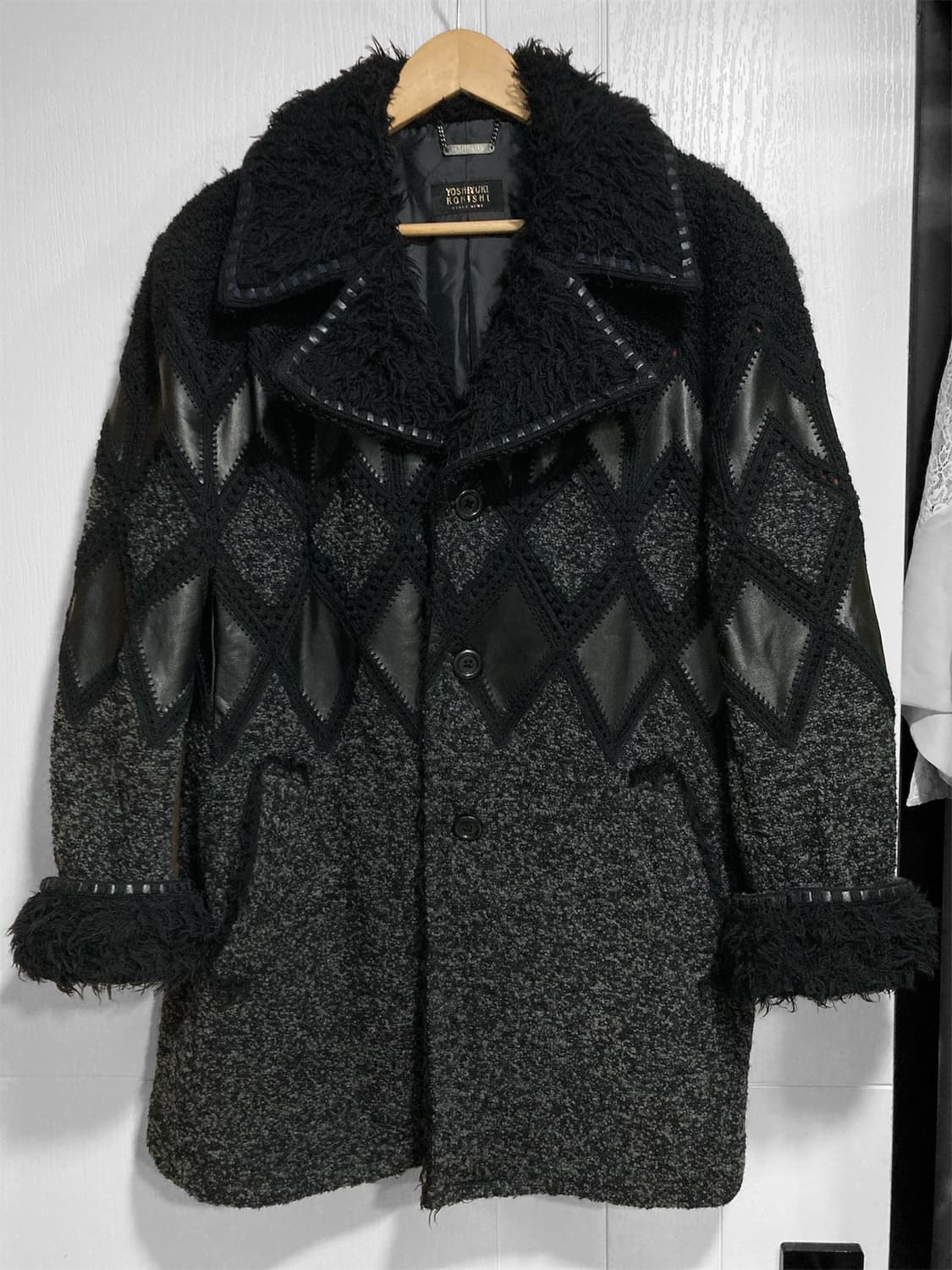 요시유키 코니시 아가일 퍼 코트 자켓 상품이미지2