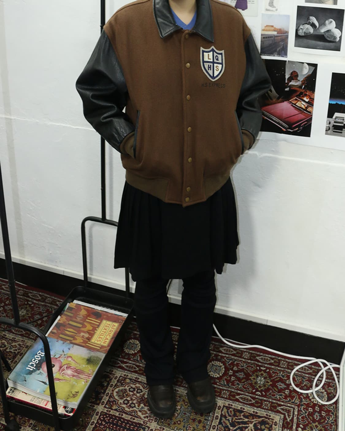 빈티지 울 가죽 바시티 자켓  상품이미지3