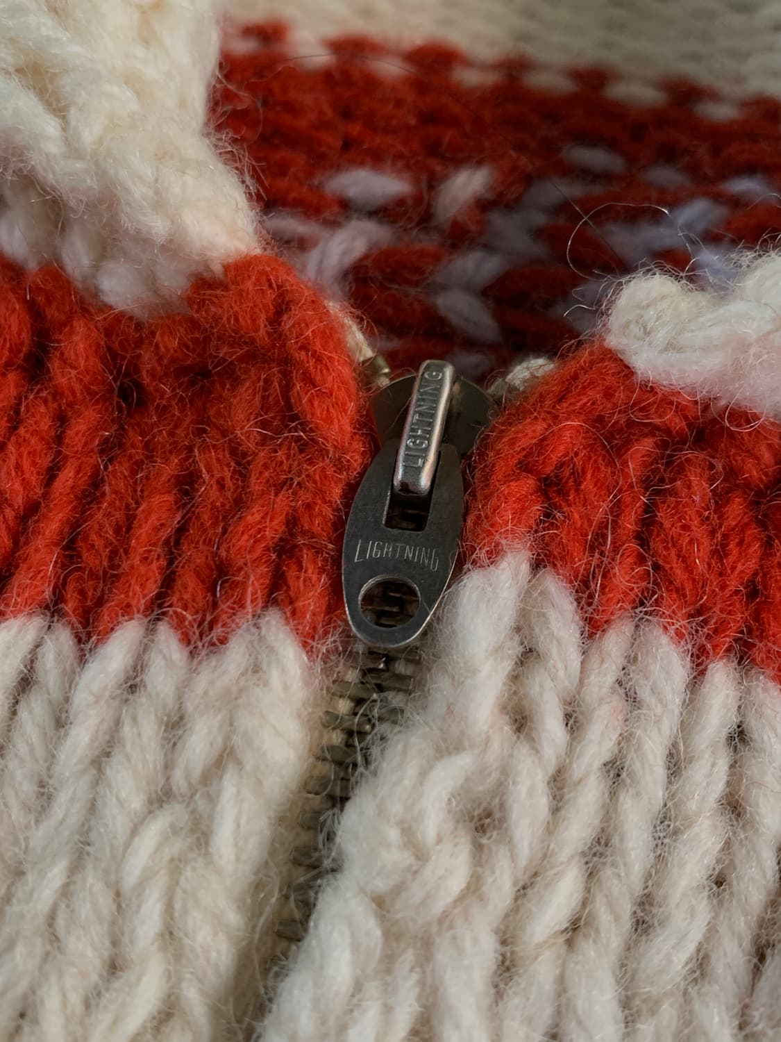 60s 핸드 니트 코위찬 집업 스웨터 컬링 상품이미지4