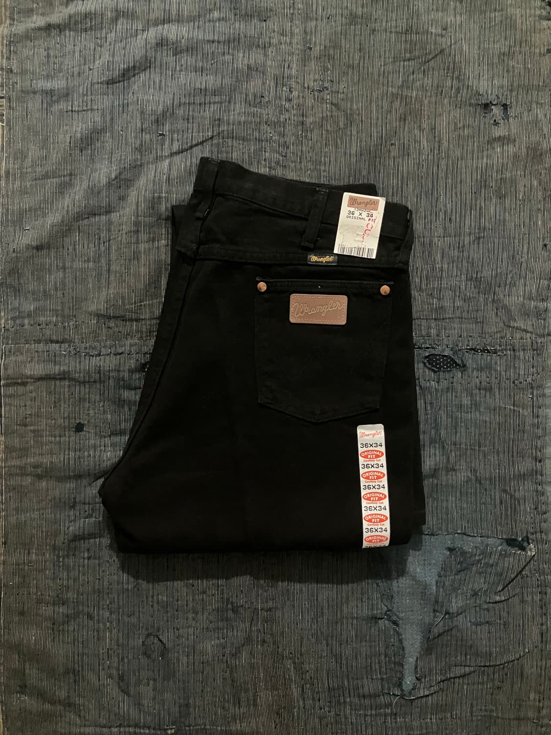 데드스탁 90s USA 빈티지 랭글러 13MWZWK 블랙 데님 팬츠 상품이미지1