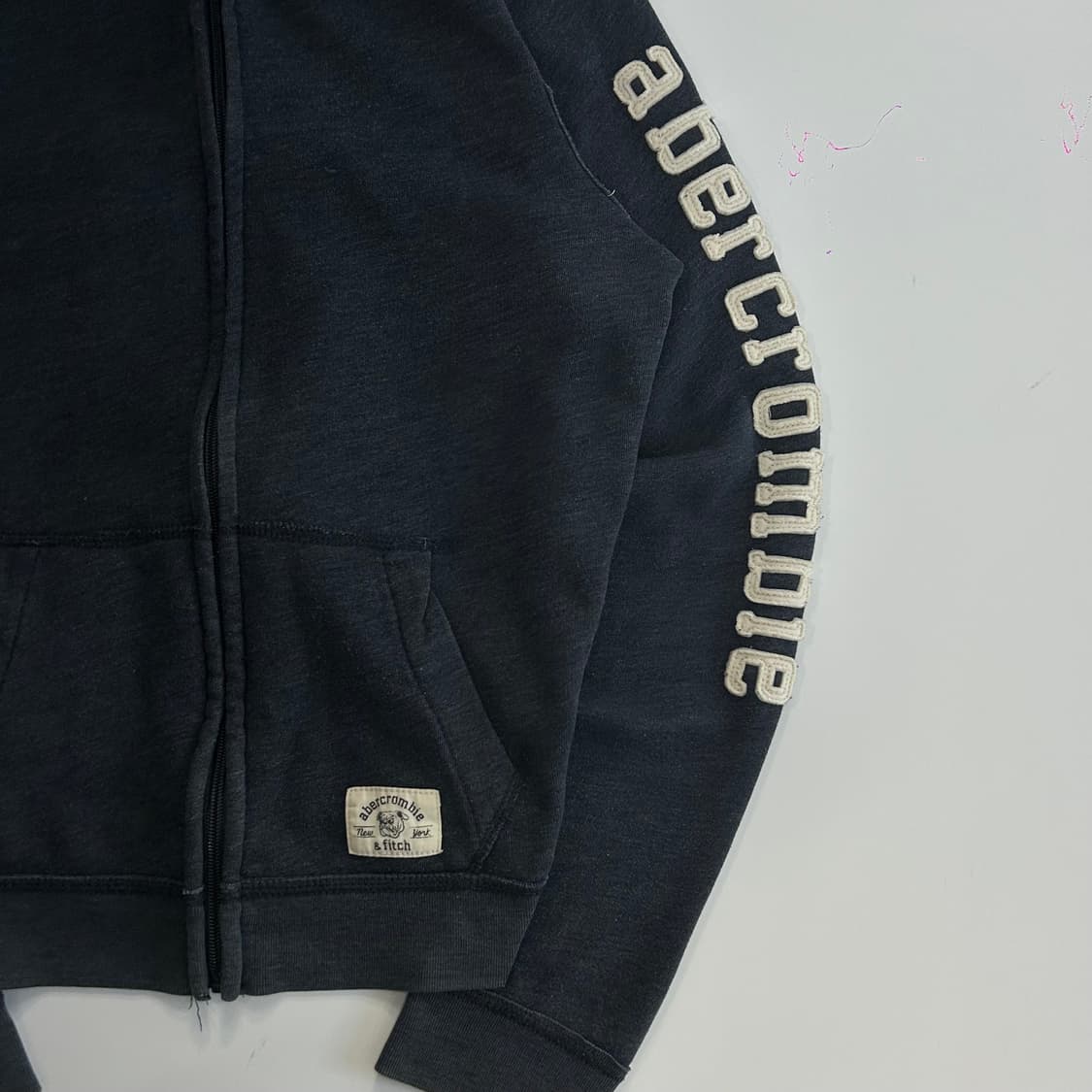 Abercrombie  아베크롬비 사이드로고 네이비 후드집업 상품이미지4