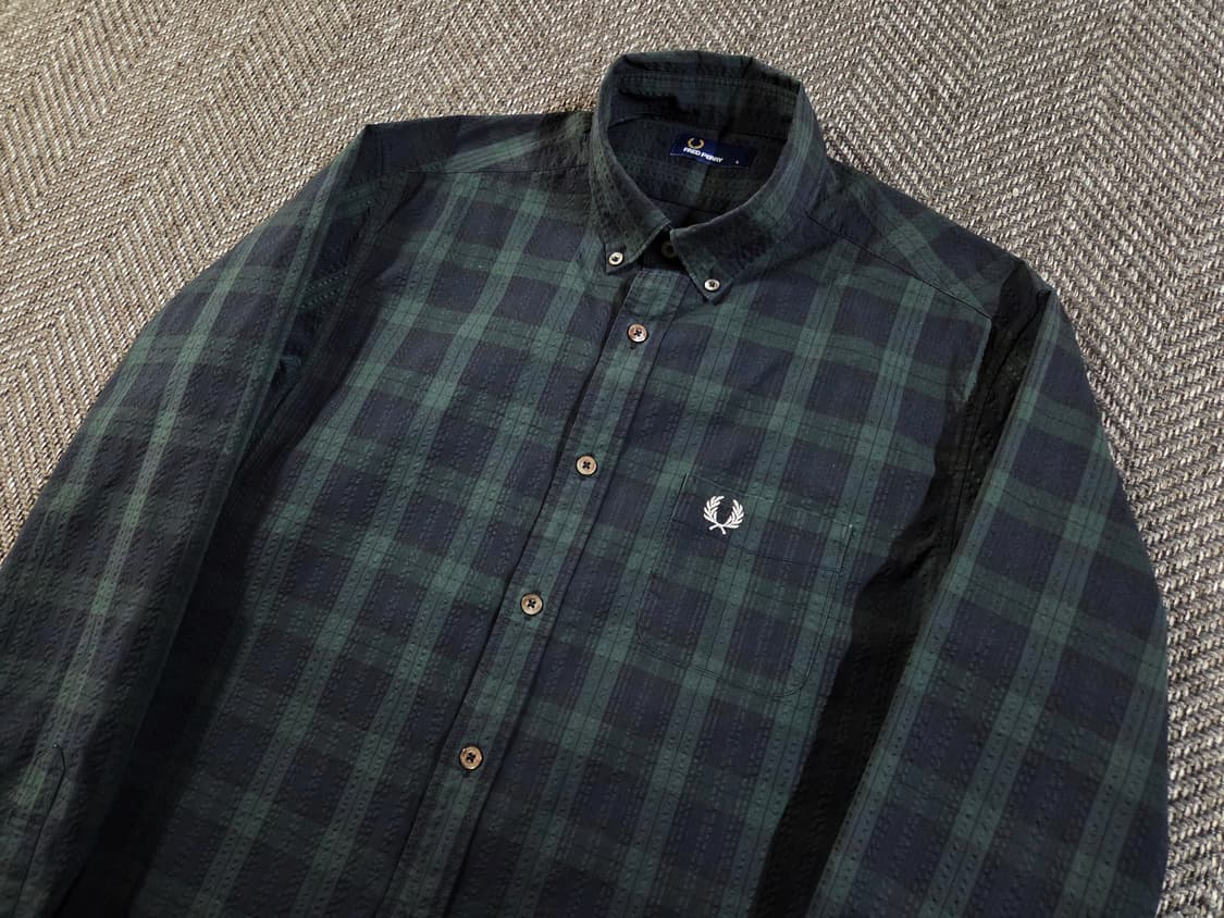 프레드페리 블랙와치 타탄체크 시어커버 셔츠 상품이미지3
