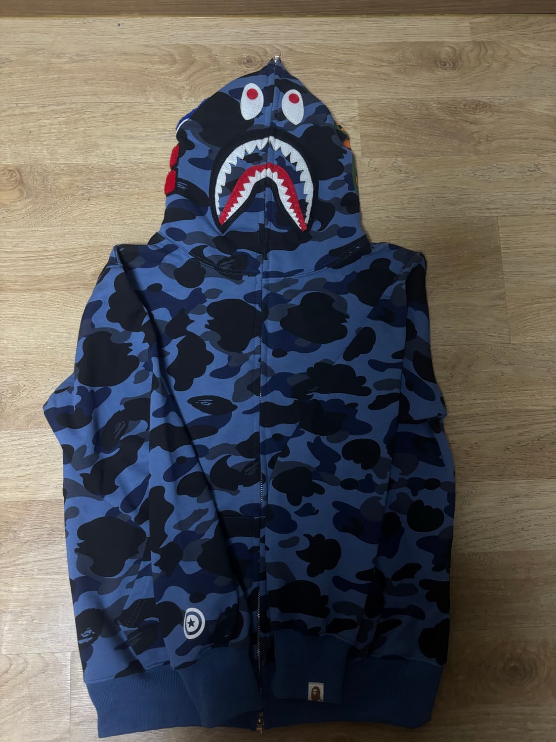 베이프 컬러 카모 샤크 풀집업 후디 네이비 상품이미지2