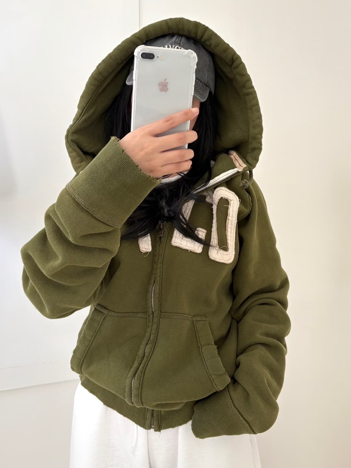 홀리스터 카키 후드집업 상품이미지1