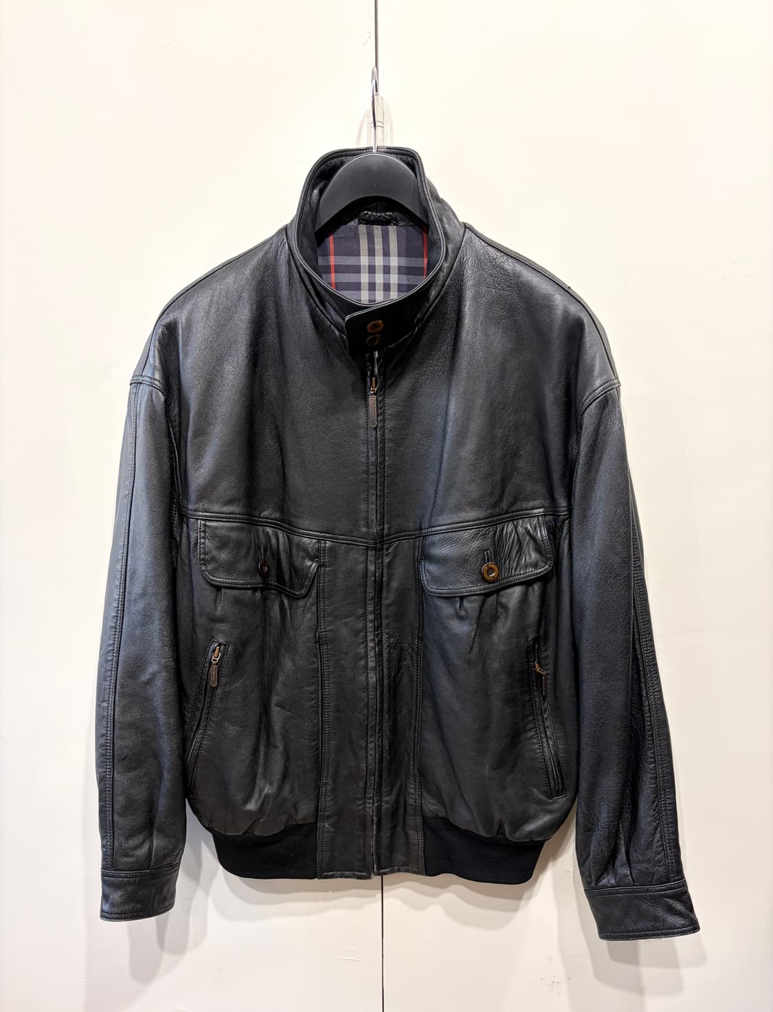 90's 버버리 램스킨 G-9 바라쿠타 레더 자켓 상품이미지4
