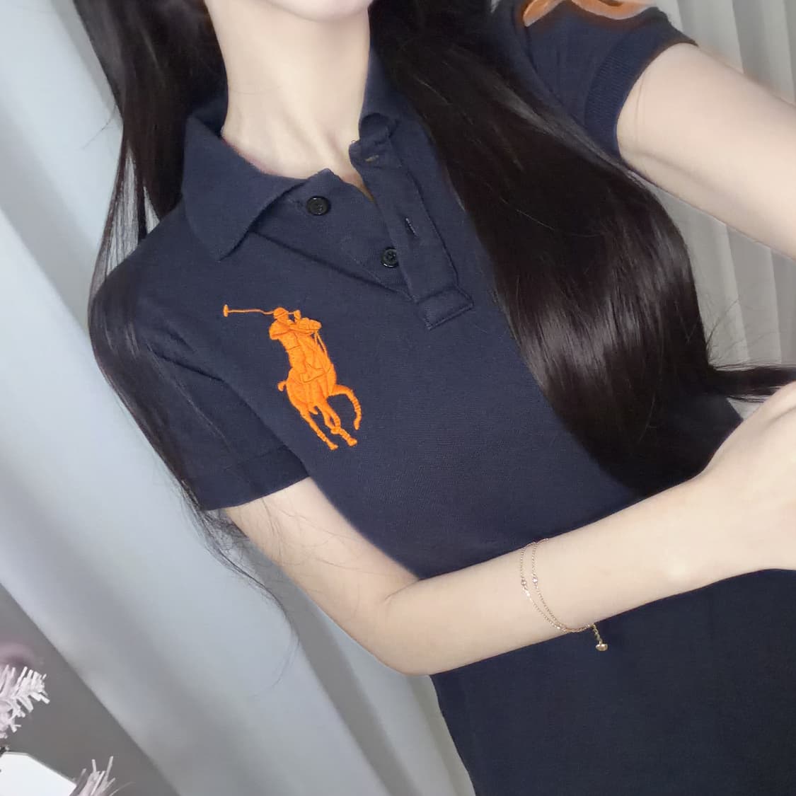 폴로 랄프로렌 네이비 오렌지 빅포니 카라 원피스 s 상품이미지2