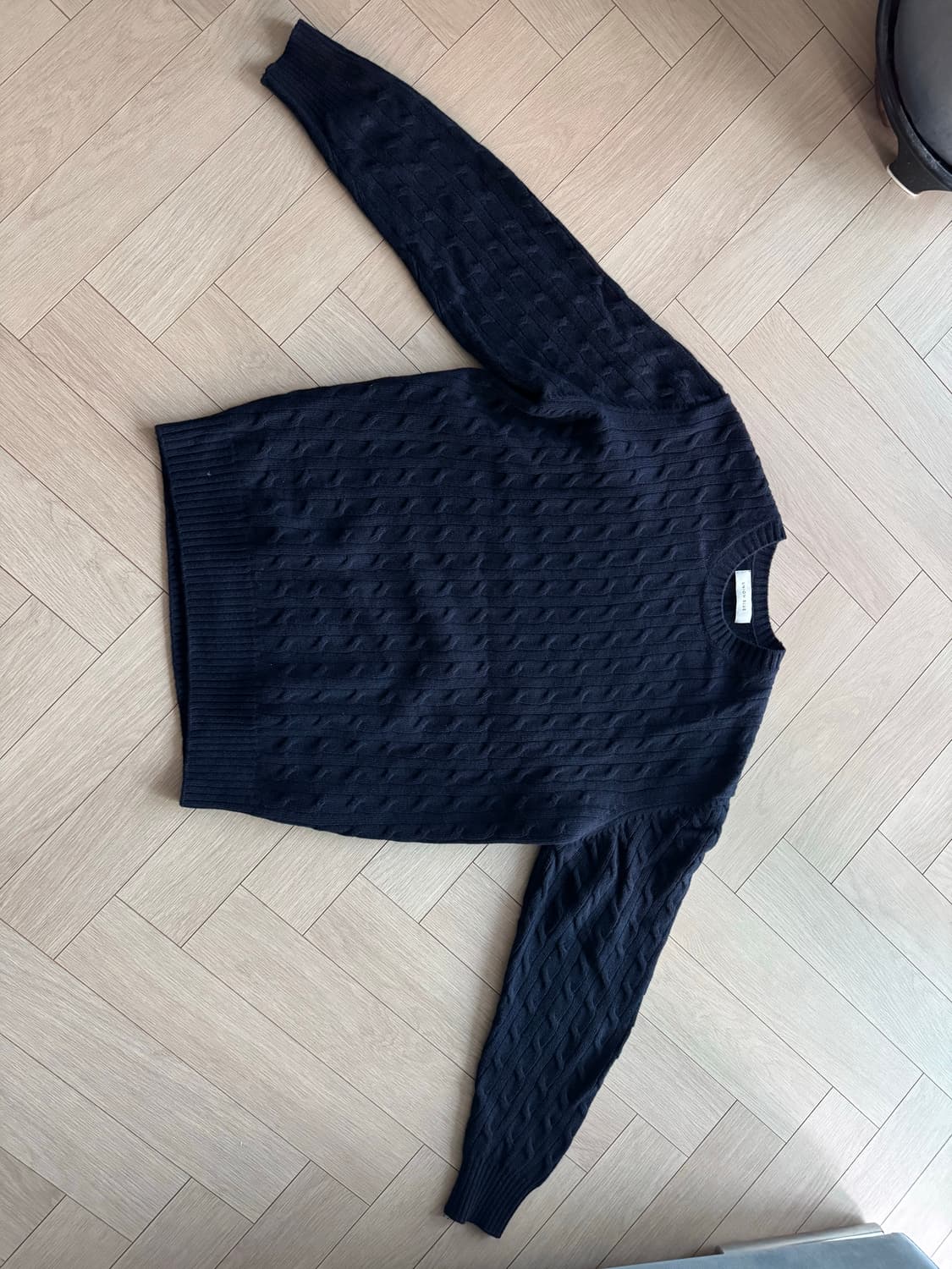 CABLE MERINO WOOL KNIT [NAVY] XL사이즈 상품이미지1