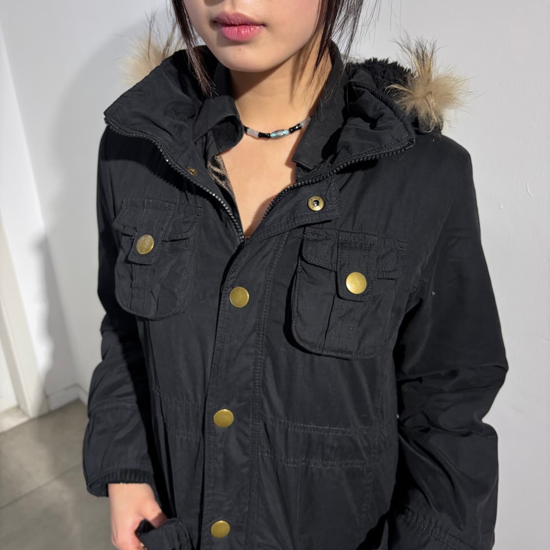 Colza 검정 야상 자켓 상품이미지3