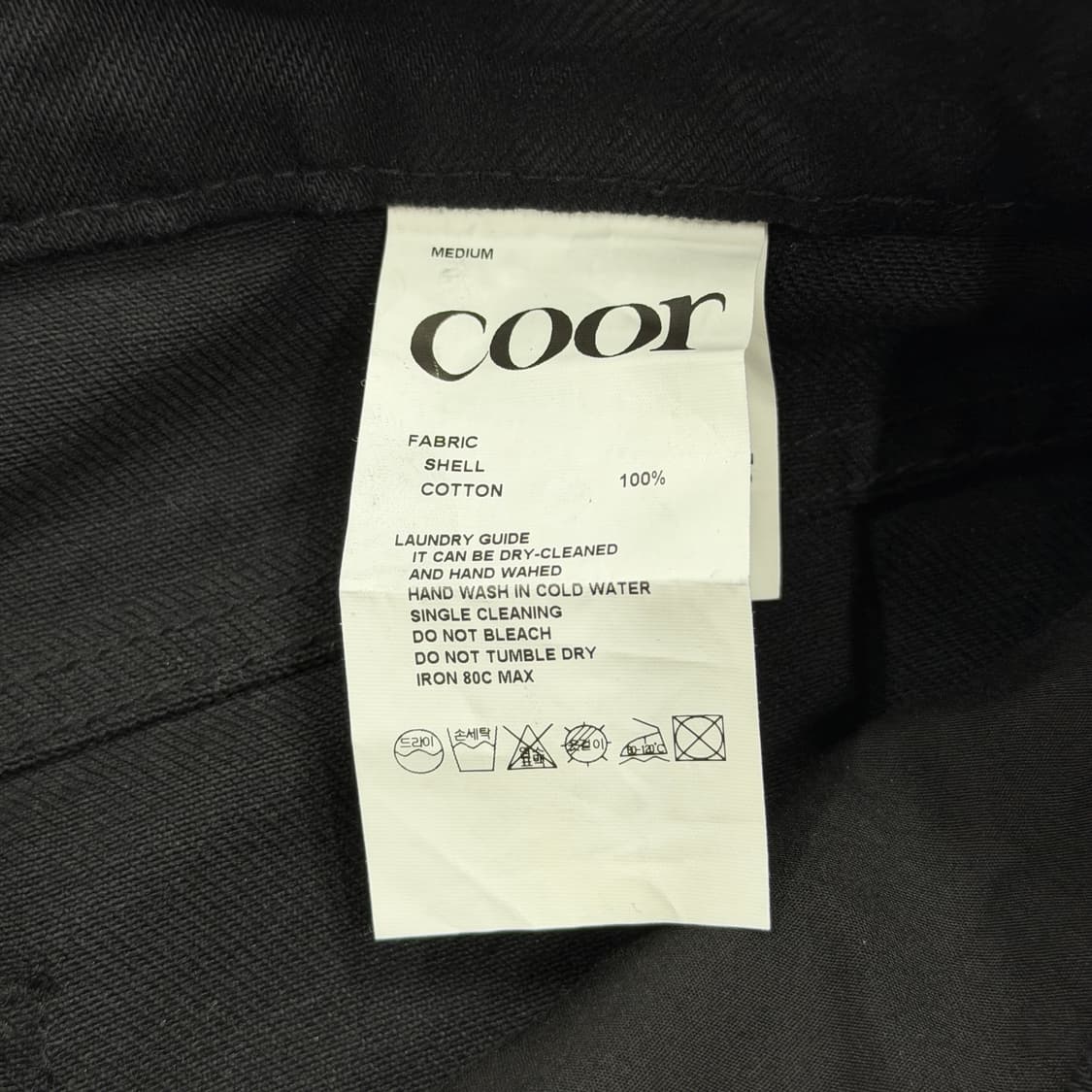 COOR 쿠어 엠보 워시드 딥 커브드 데님 팬츠 바지 블랙 M 상품이미지5