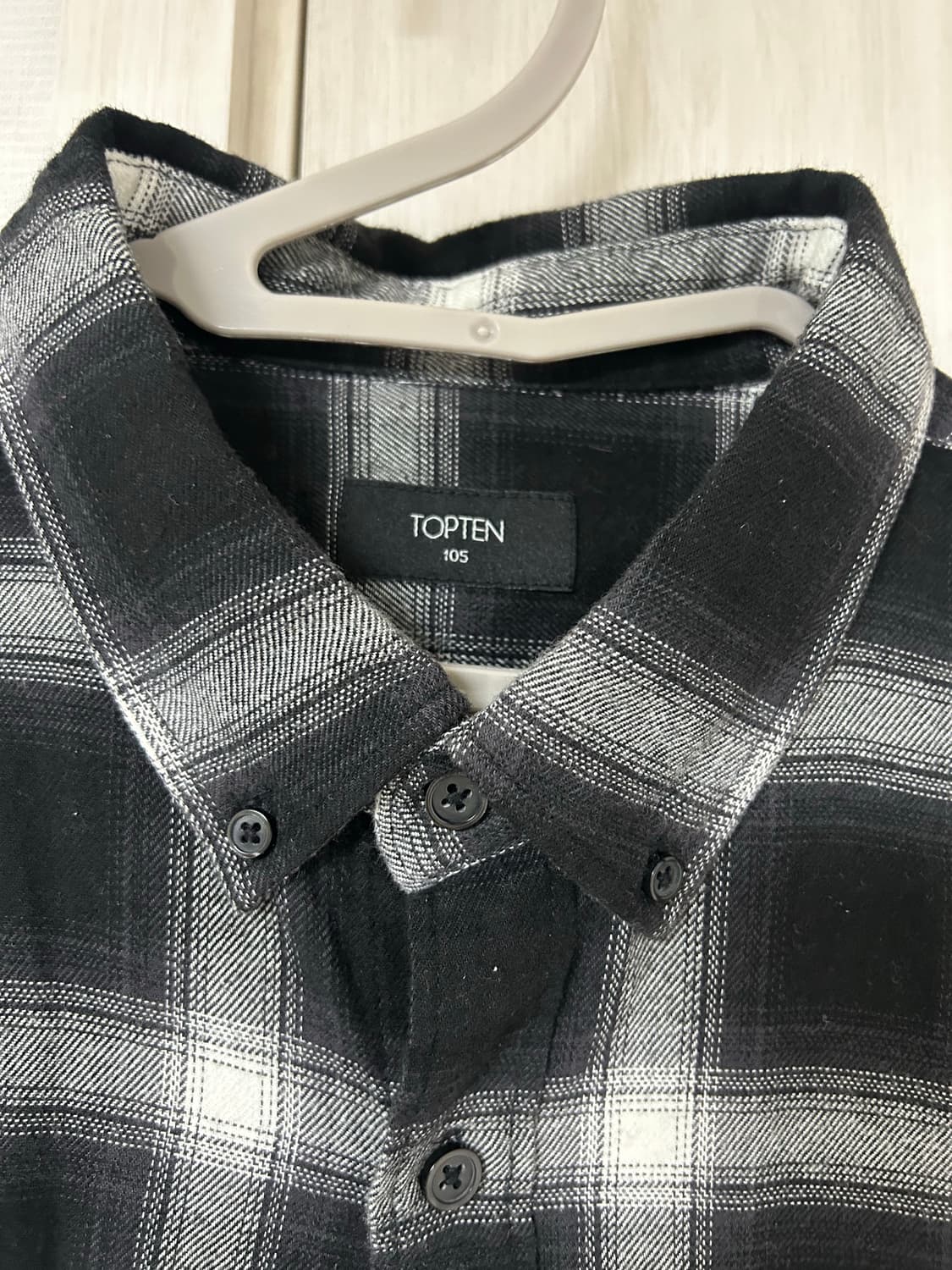 검정 오버핏 체크 셔츠 상품이미지3