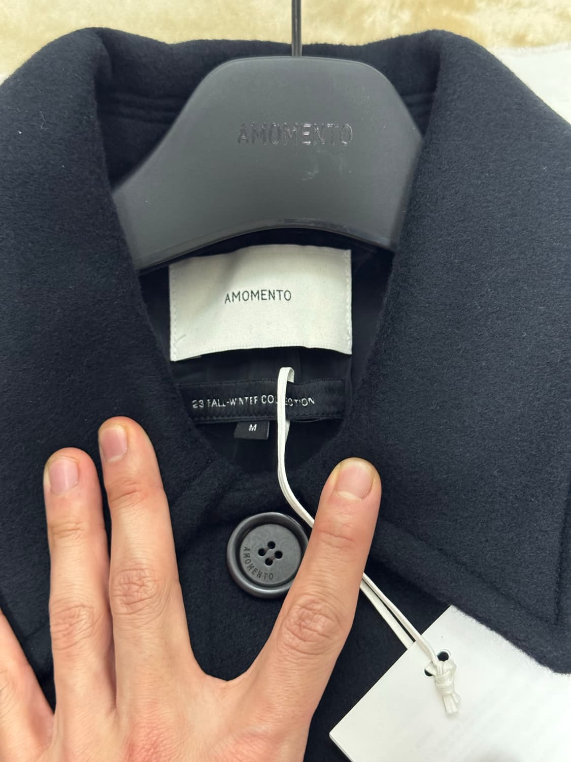 아모멘토 / 23fw 싱글 브레스티드 롱코트 / M 상품이미지4
