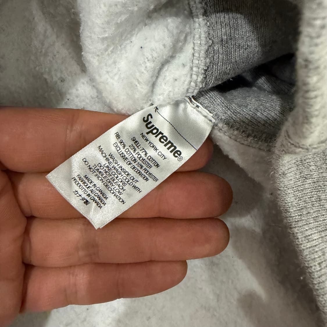 [L] 슈프림 24fw 박스로고 후드 헤더 그레이 상품이미지3