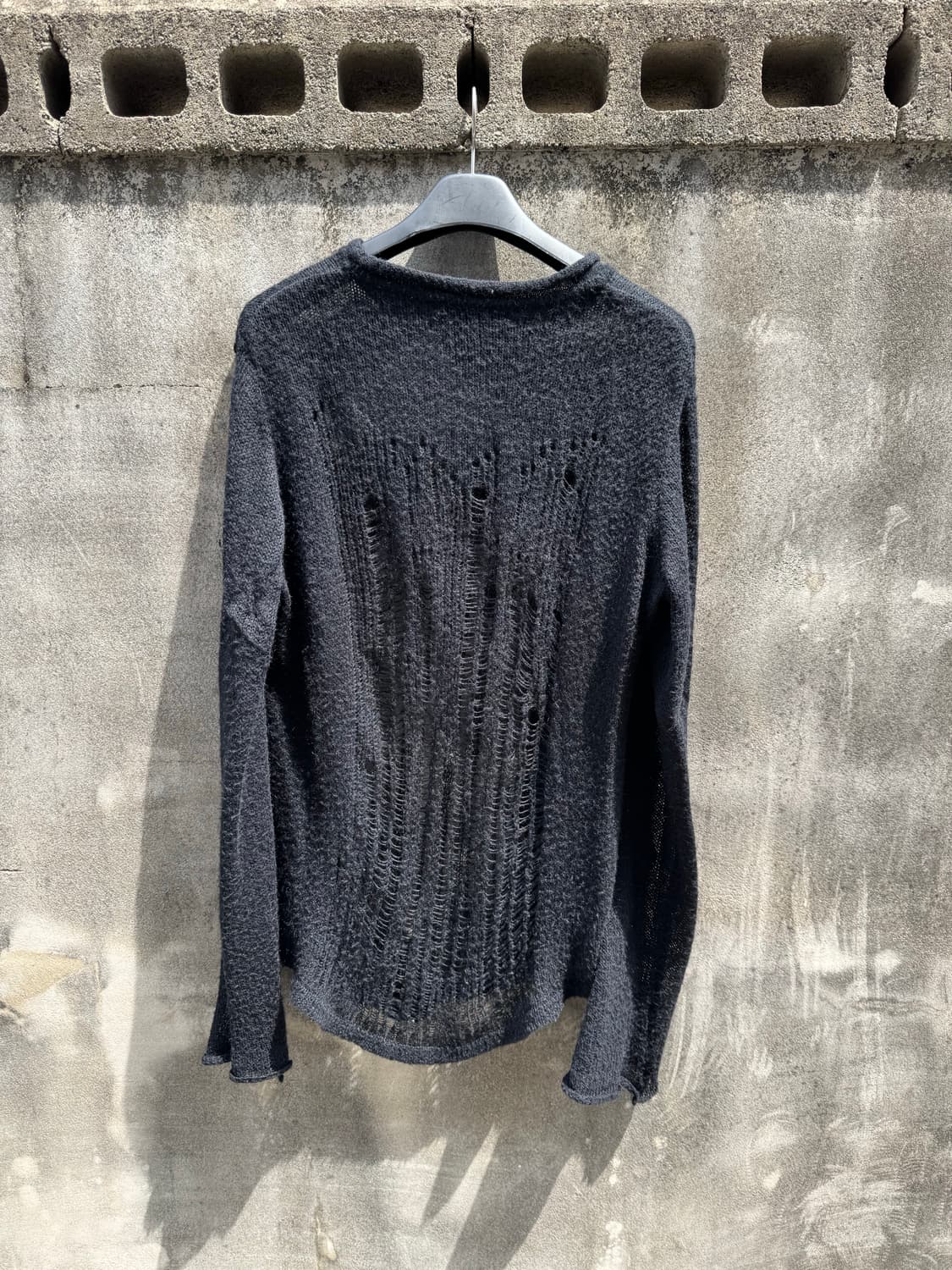 Blackmerle distressed mohair knit(black) 상품이미지3