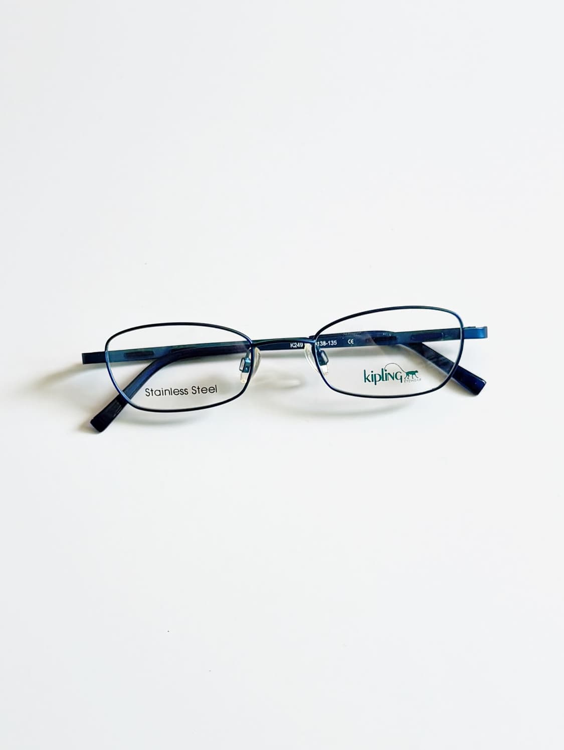 KIPLING 슬림 스퀘어 블루 메탈 프레임 빈티지 안경 상품이미지1