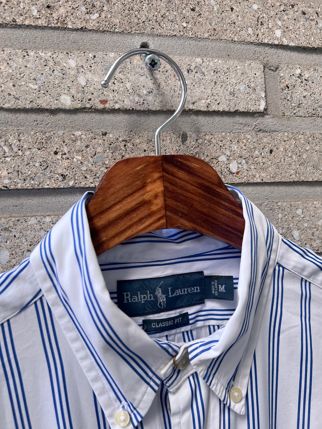 [M]폴로 랄프로렌 CLASSIC FIT 블루 스트라이프 코튼 셔츠 상품이미지3
