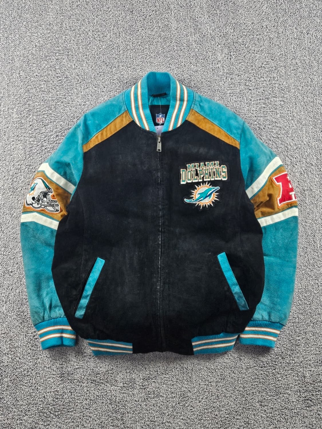 G-III 어패럴 마이애미 돌핀즈 가죽 바시티 자켓 ( M )/10926 상품이미지2