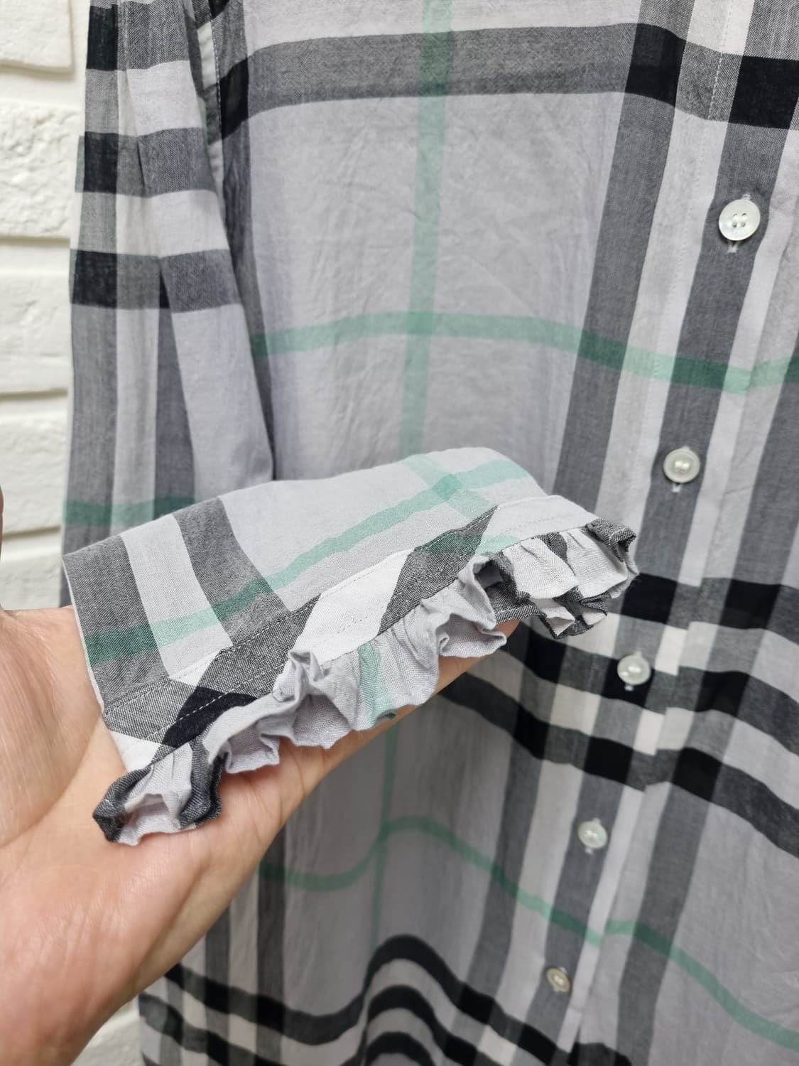 [uk8/66/정품] 버버리 그레이체크 블라우스 상품이미지5