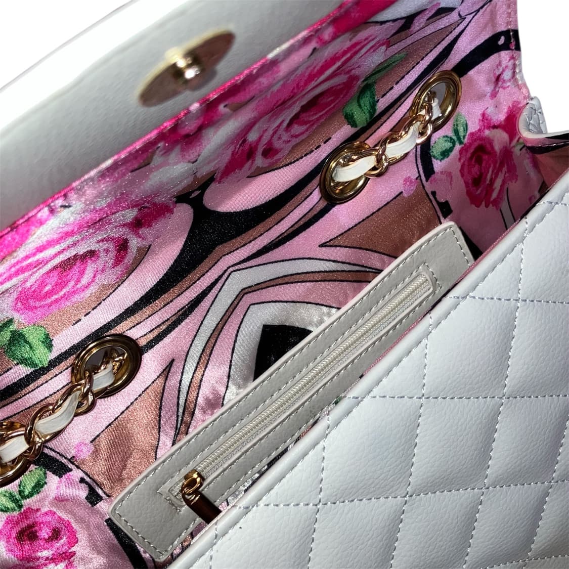 Ma*rs 마즈 고전 화이트 퀄팅 하트 로고 숄더백 갸루 상품이미지4