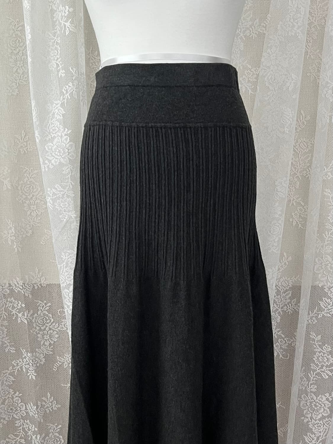 XS) DKNY 니트 스커트 차콜 상품이미지3