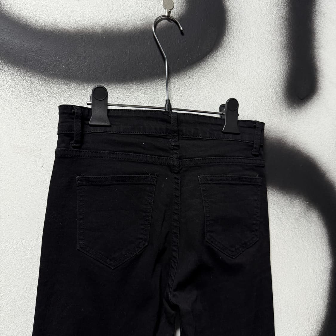 VTG 빈티지 클립 디테일 와이드 부츠컷 흑청 데님 팬츠 상품이미지5