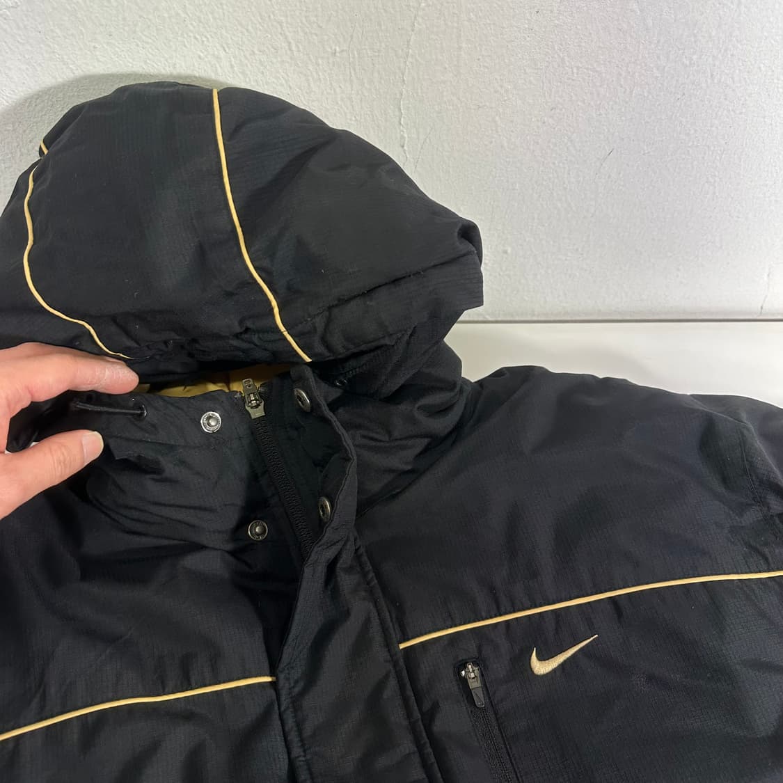 XL 나이키 블랙 덕다운 립스탑 패딩점퍼 상품이미지4