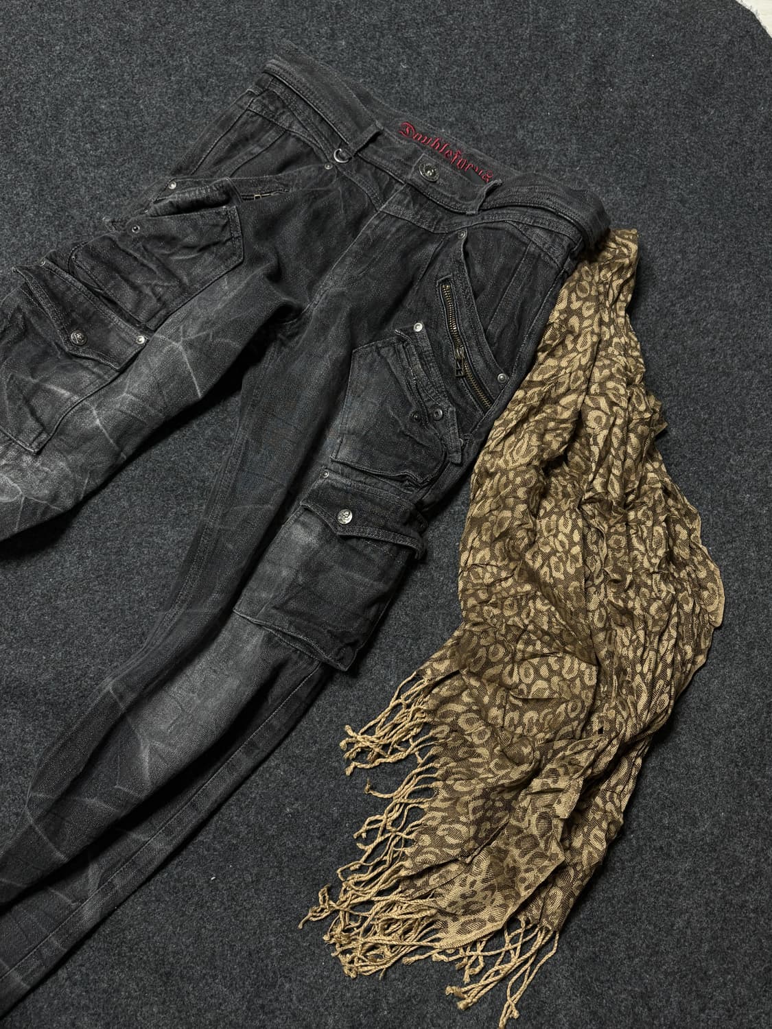 Vintage y2k punk Leopard muffler 상품이미지2