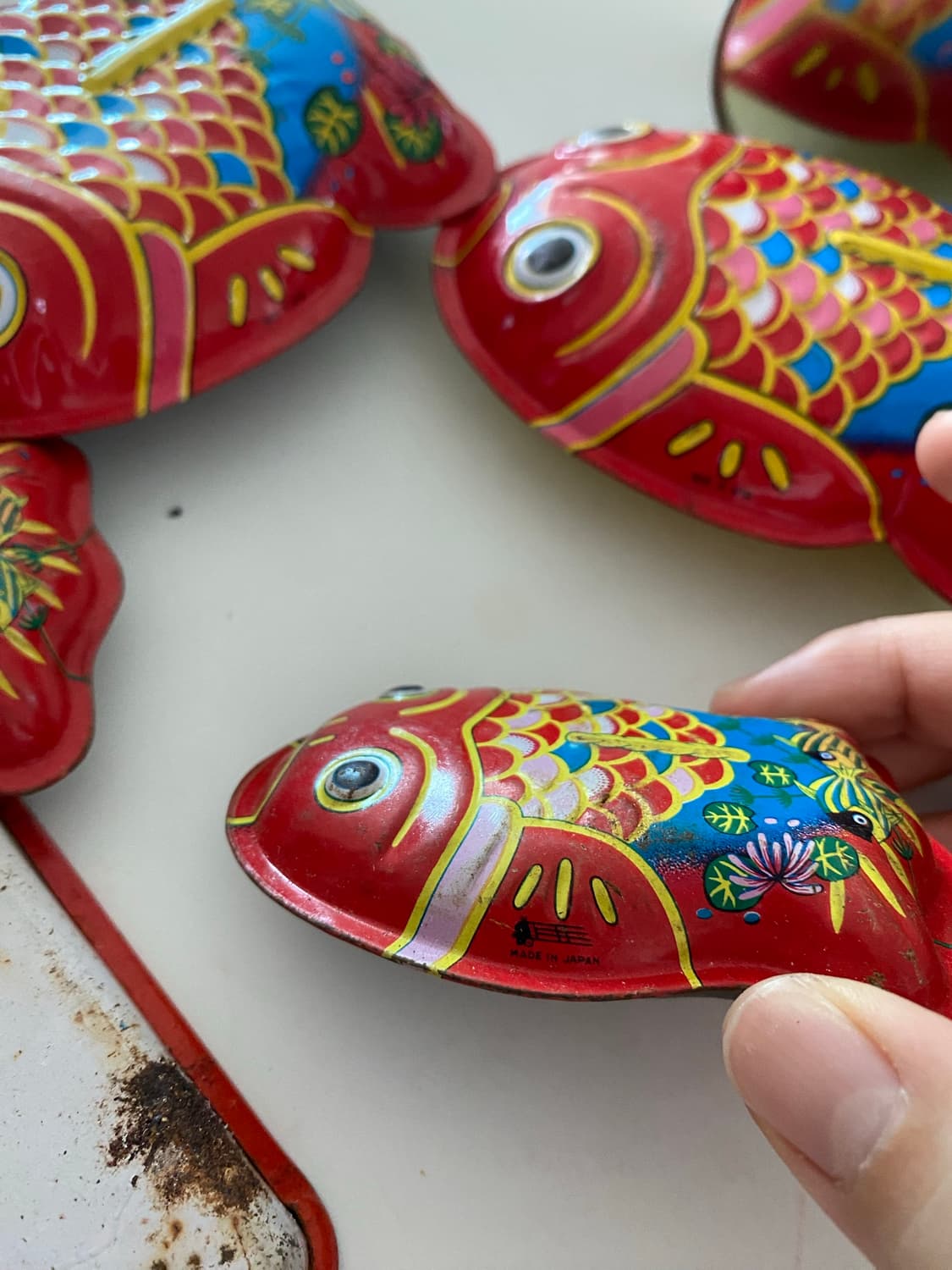 일본 빈티지 틴 코이 피시(Koi Fish) 라틀 장난감 외 일괄  상품이미지9
