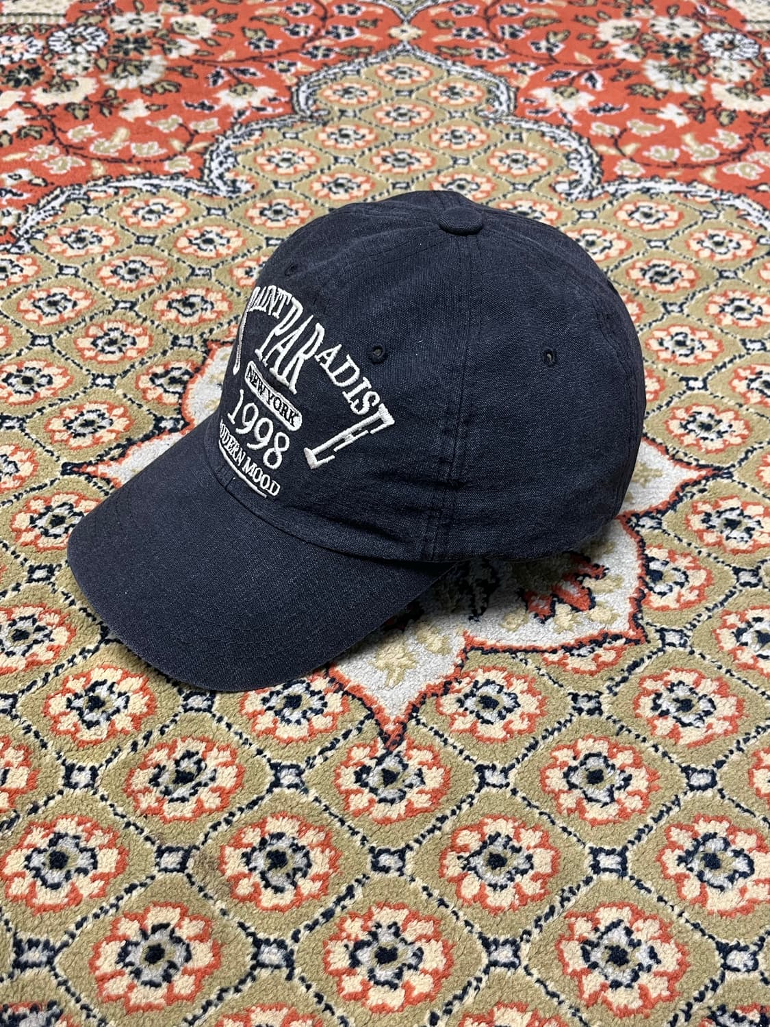 [FREE] 빈티지 자수 로고 볼캡 블랙 상품이미지2