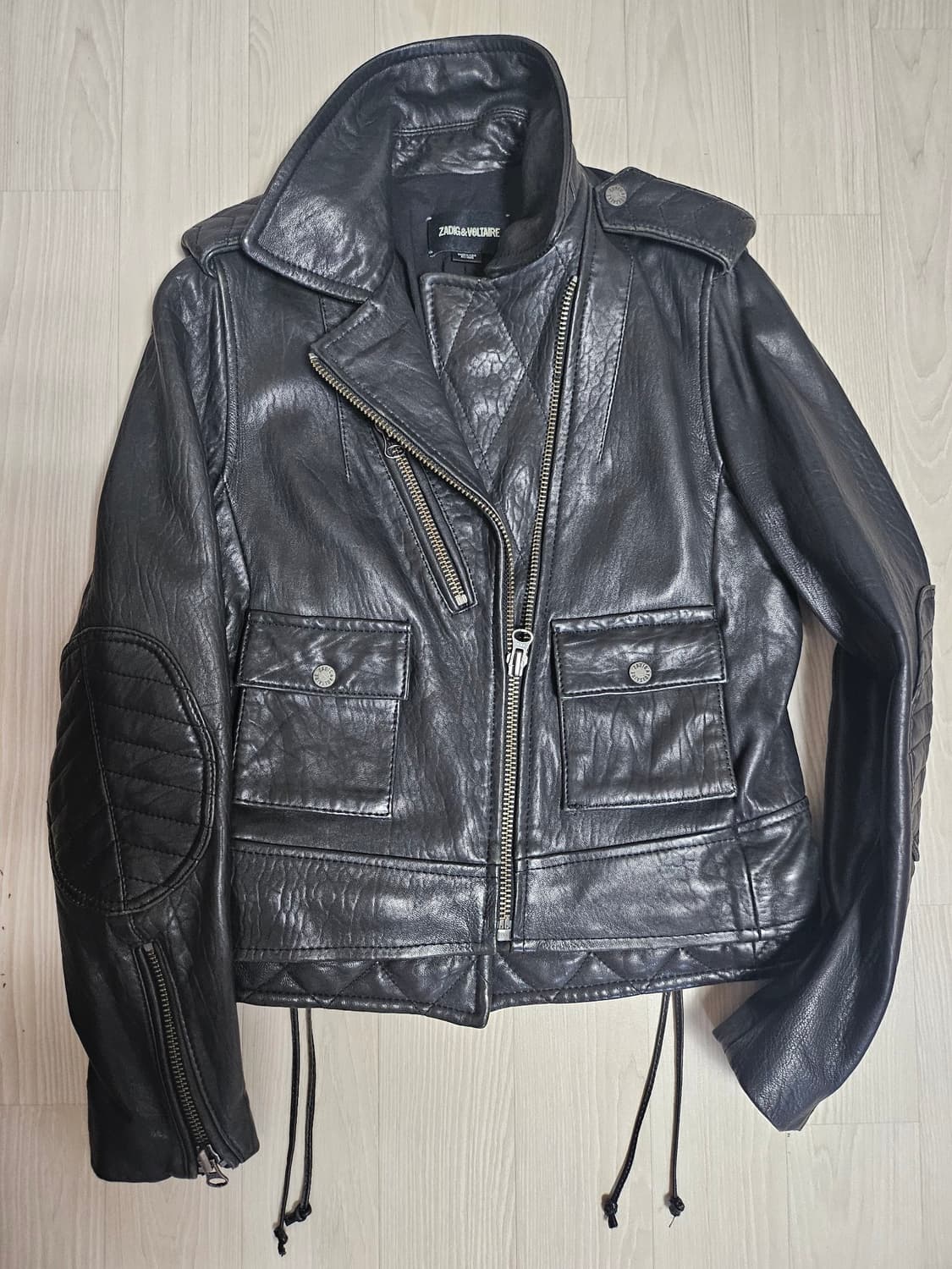 Zadig & Voltaire 블랙 가죽 라이더 자켓 상품이미지1