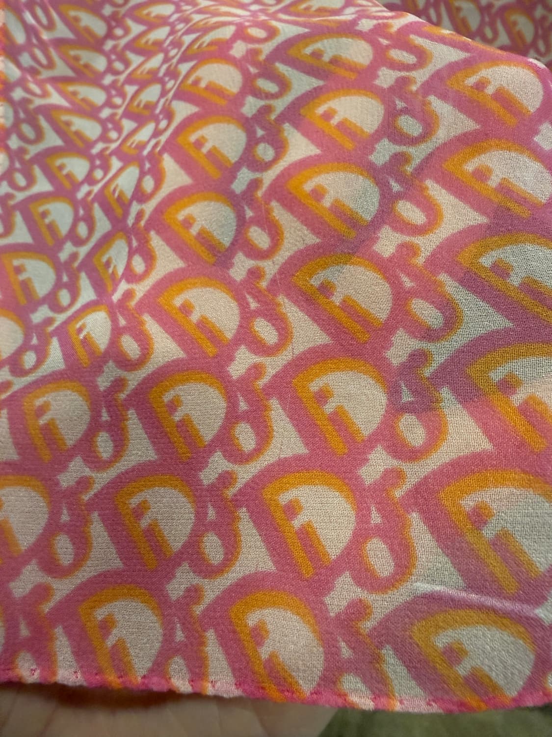 크리스찬 디올 CHRISTIAN DIOR 트로터 실크 스카프 핑크 상품이미지9