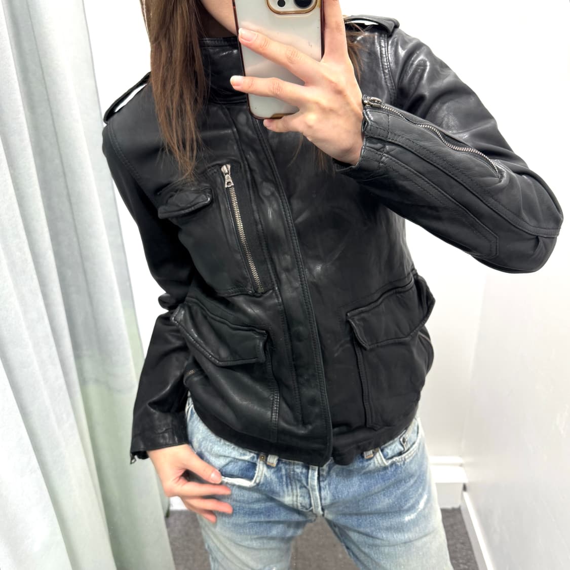 Studio Ecru  블랙 양가죽 자켓 상품이미지1